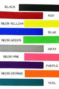 Ten colors are available for the 3 in 1 adjustable convertible leash, including black, red, neon yellow, blue, neon green, gray, neon pink, purple, neon orange, or teal