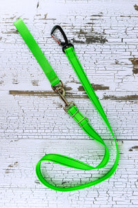 Covert any of the adjustable hands free leashes to a handheld leash by adding a leash handle with a d ring.