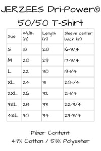T shirt sizes small 28 inches long, 18 inches wide. Medium 29 inches long, 20 inches wide. Large 30 inches long, 22 inches wide. Extra large 31 inches long, 24 inches wide. 2 x l 32 inches long, 26 inches wide. 3 x l 33 inches long, 28 inches wide. 4 x l 34 inches long, 30 inches wide.