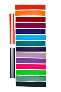 Adjustable biothane colors include neon range, peach, red, magenta, royal blue, light blue, teal, dark purple, light purple, medium purple, passionfruit pink, neon green, sage green, black and neon orange or black with silver reflective strips.