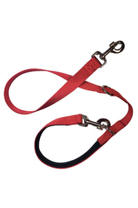 custom red dog leash with padded handle and fixed d rings