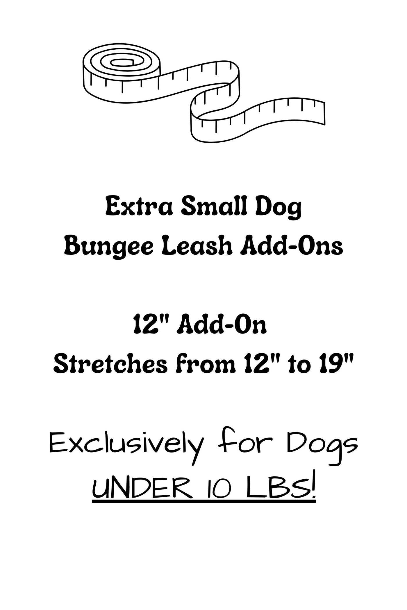 bungee leash add ons stretch from 12 inches to 19 inches