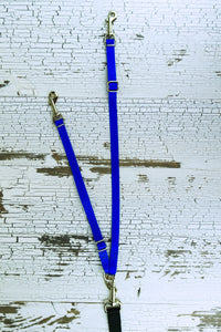 medium weight double backup strap shown in blue