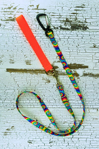 Convert patterned adjustable length hands free leashes for small dogs to a handheld leash by adding a leash handle with a d ring.