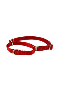 red slip on martingale collar in five eights inch wide webbing.