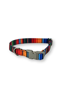 Reflective red serape shown in five eights inch wide webbing, also available in one inch wide. Non reflective webbing is available for the one and one half inch wide collars.