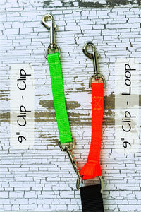 You will take up approximately 1 inch in length when connecting a clip loop style backup strap to a connection point such as a d ring on a harness.