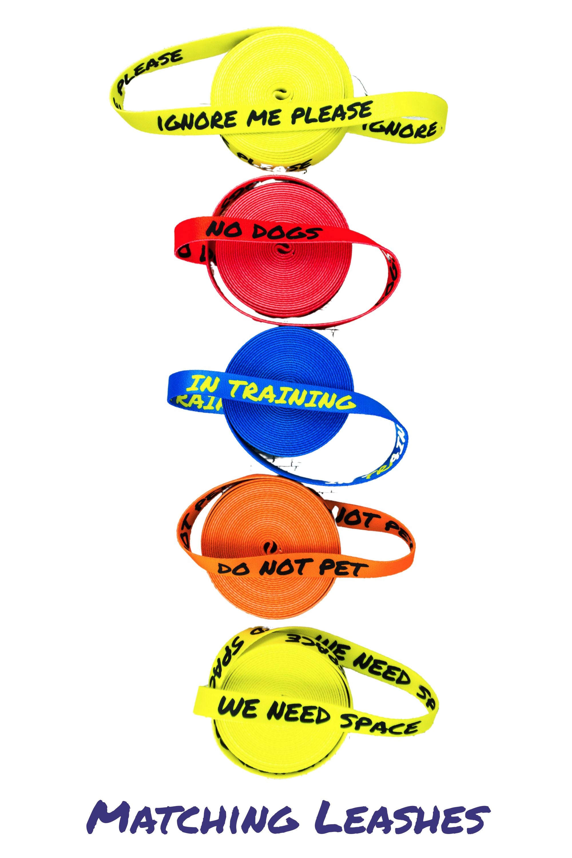 Custom leashes to match your training t-shirt messages
